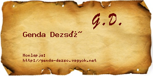 Genda Dezső névjegykártya
