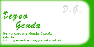 dezso genda business card